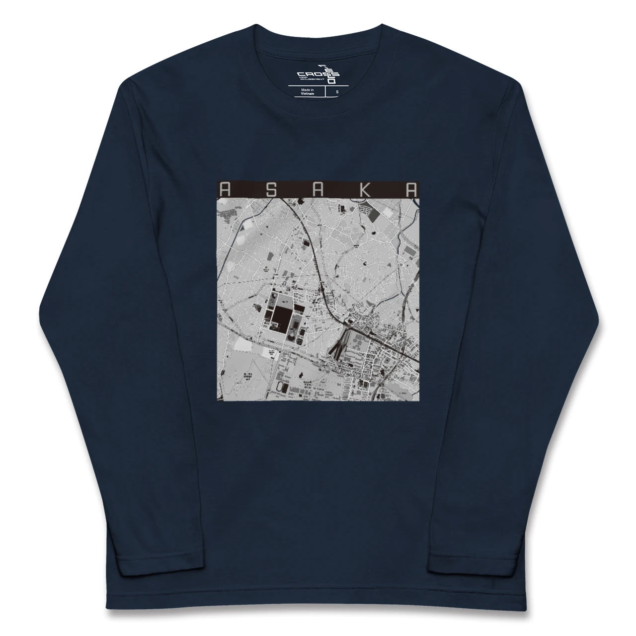 【朝霞(埼玉県)】地図柄ロングスリーブTシャツ