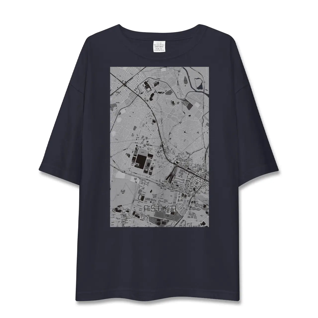 【朝霞(埼玉県)】地図柄ビッグシルエットTシャツ