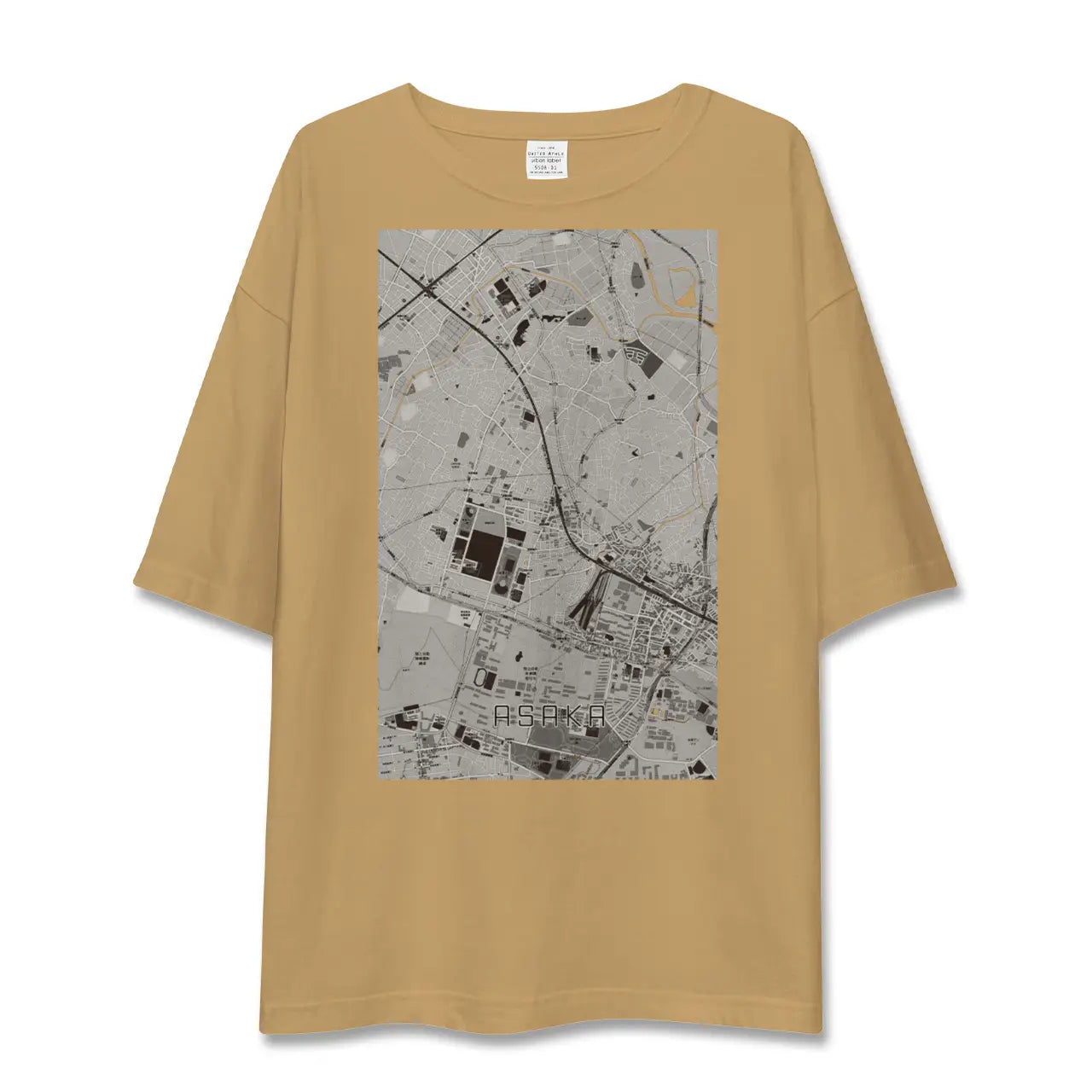 【朝霞(埼玉県)】地図柄ビッグシルエットTシャツ