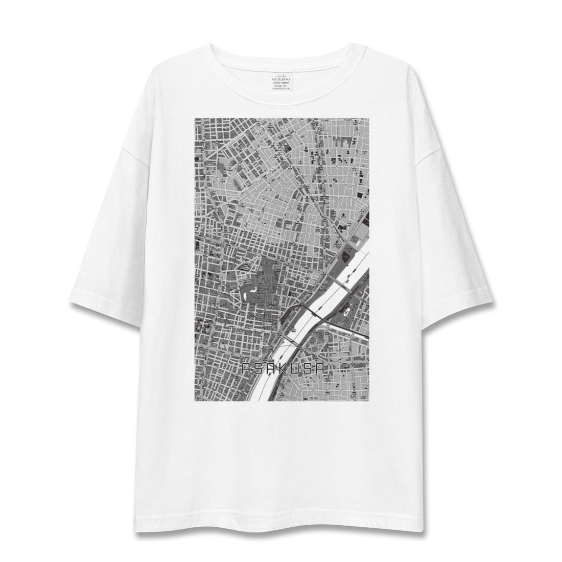 【浅草2(東京都)】地図柄ビッグシルエットTシャツ