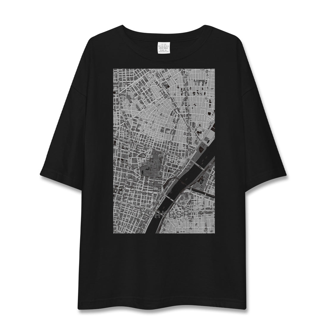 【浅草2(東京都)】地図柄ビッグシルエットTシャツ