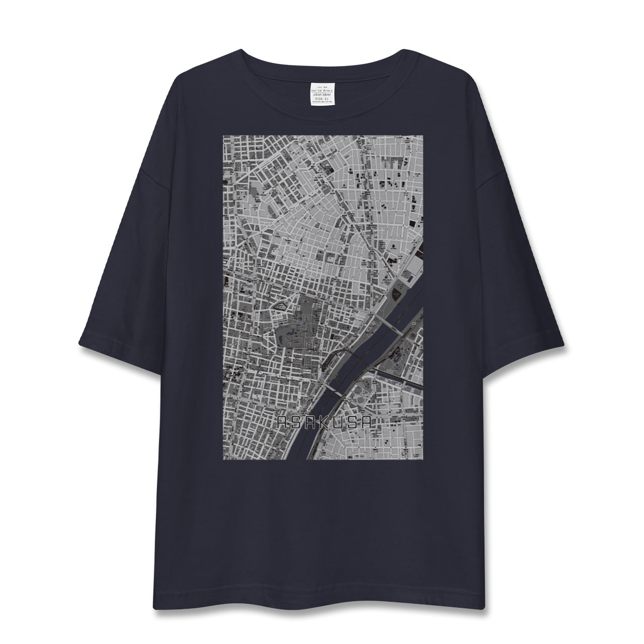 【浅草2(東京都)】地図柄ビッグシルエットTシャツ