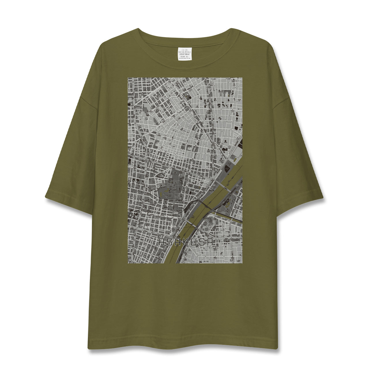 【浅草2(東京都)】地図柄ビッグシルエットTシャツ