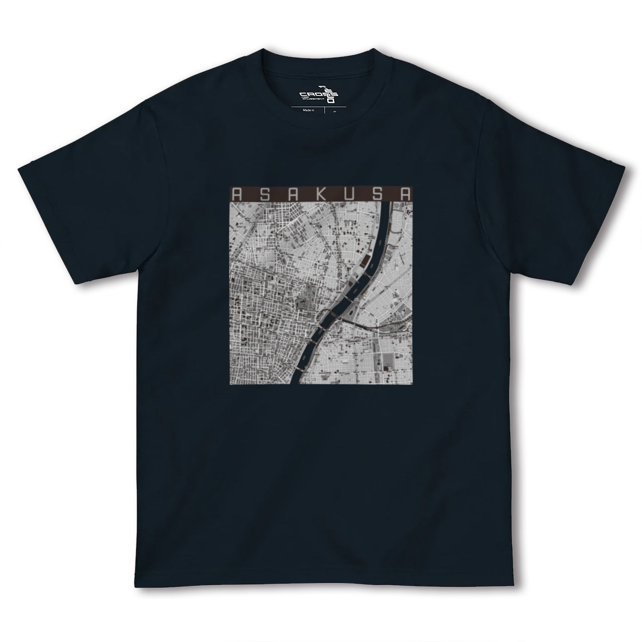 【浅草(東京都-区部)】地図柄ヘビーウェイトTシャツ