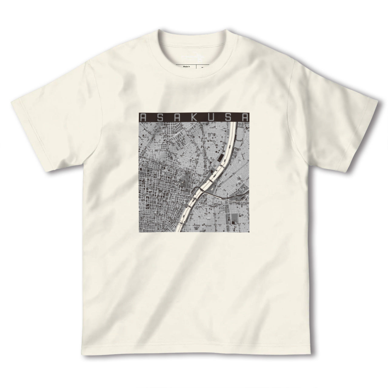 【浅草(東京都-区部)】地図柄ヘビーウェイトTシャツ