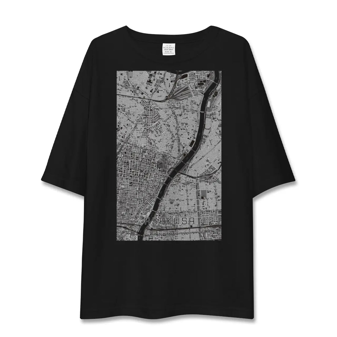 【浅草(東京都)】地図柄ビッグシルエットTシャツ