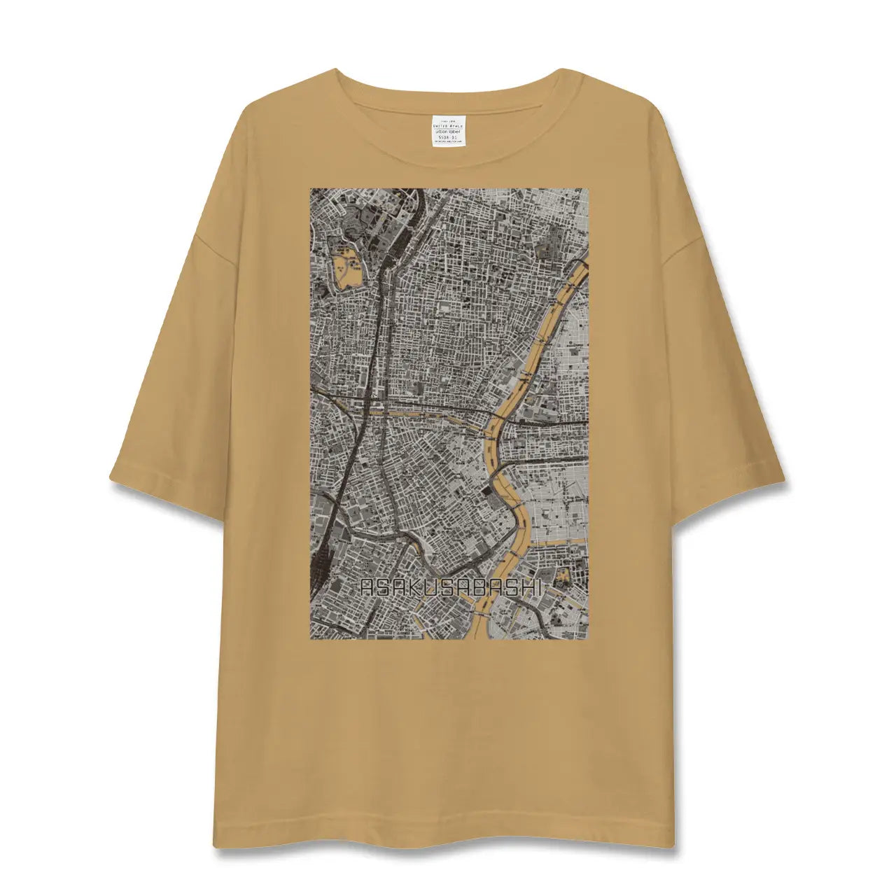 【浅草橋(東京都)】地図柄ビッグシルエットTシャツ