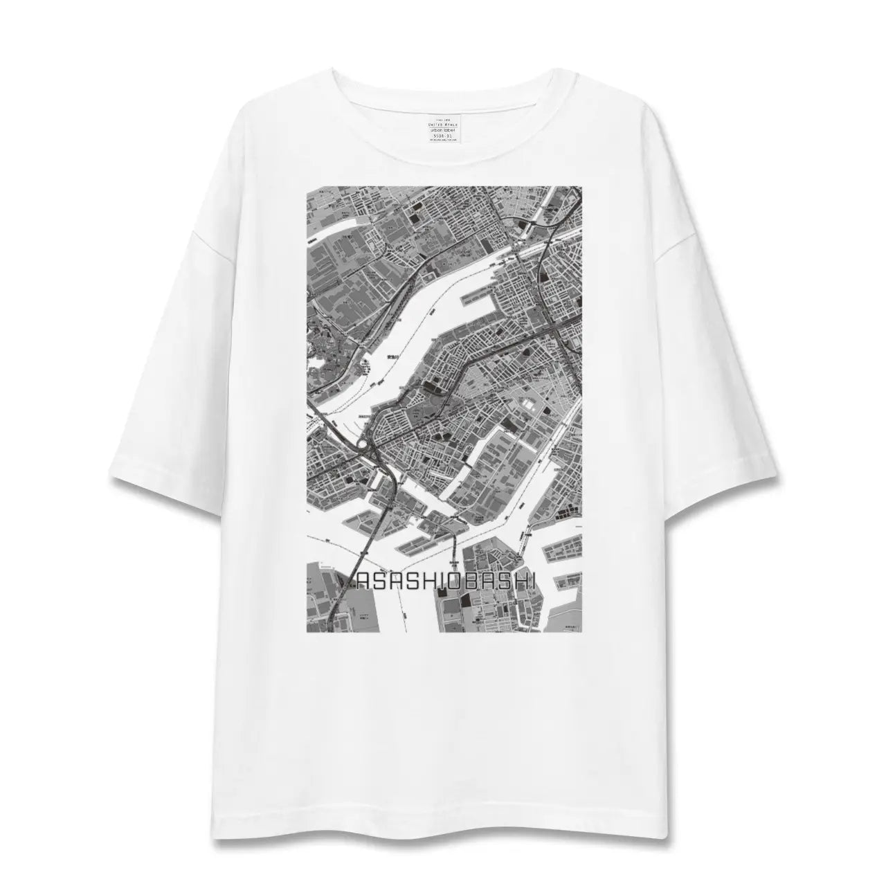 【朝潮橋(大阪府)】地図柄ビッグシルエットTシャツ