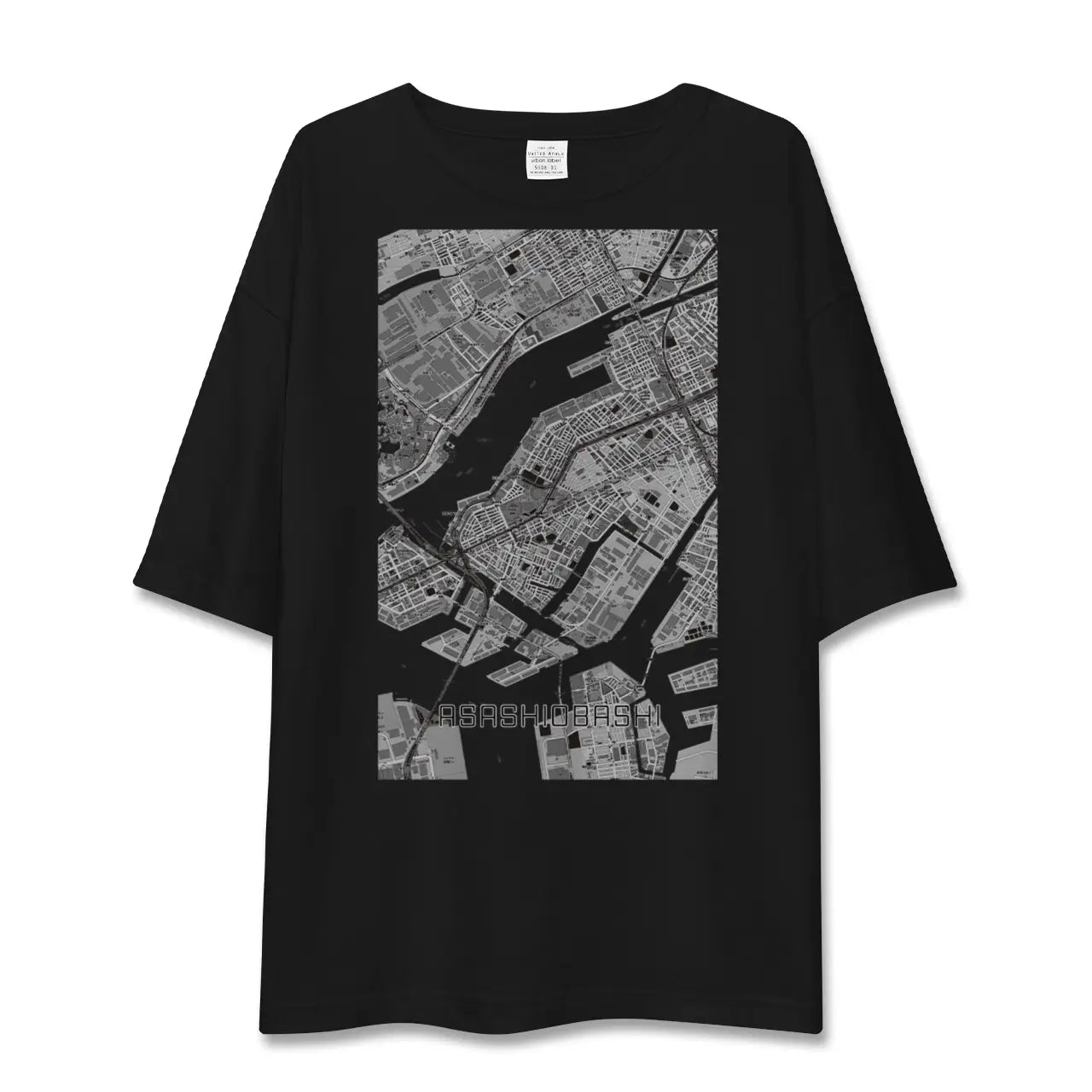 【朝潮橋(大阪府)】地図柄ビッグシルエットTシャツ