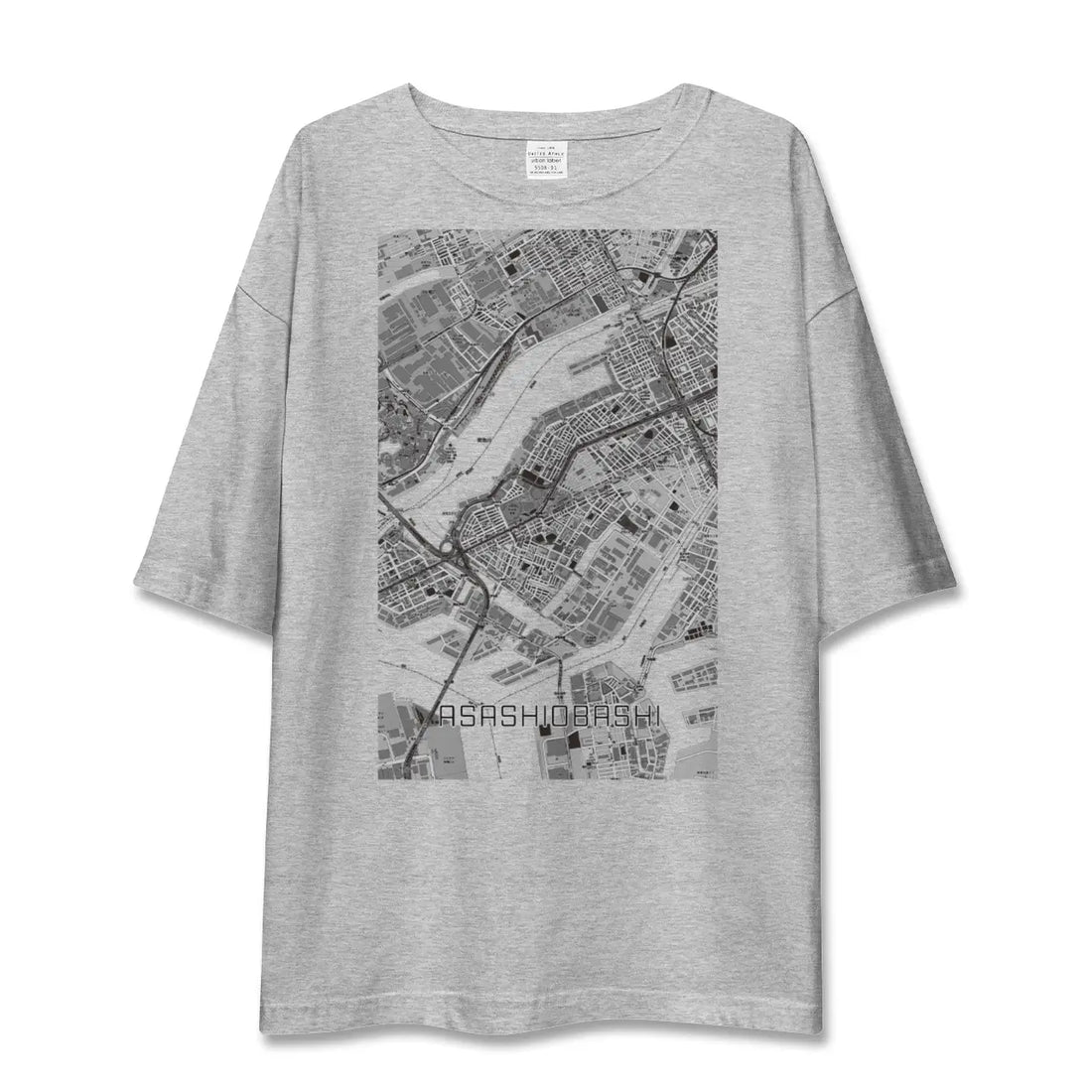【朝潮橋(大阪府)】地図柄ビッグシルエットTシャツ