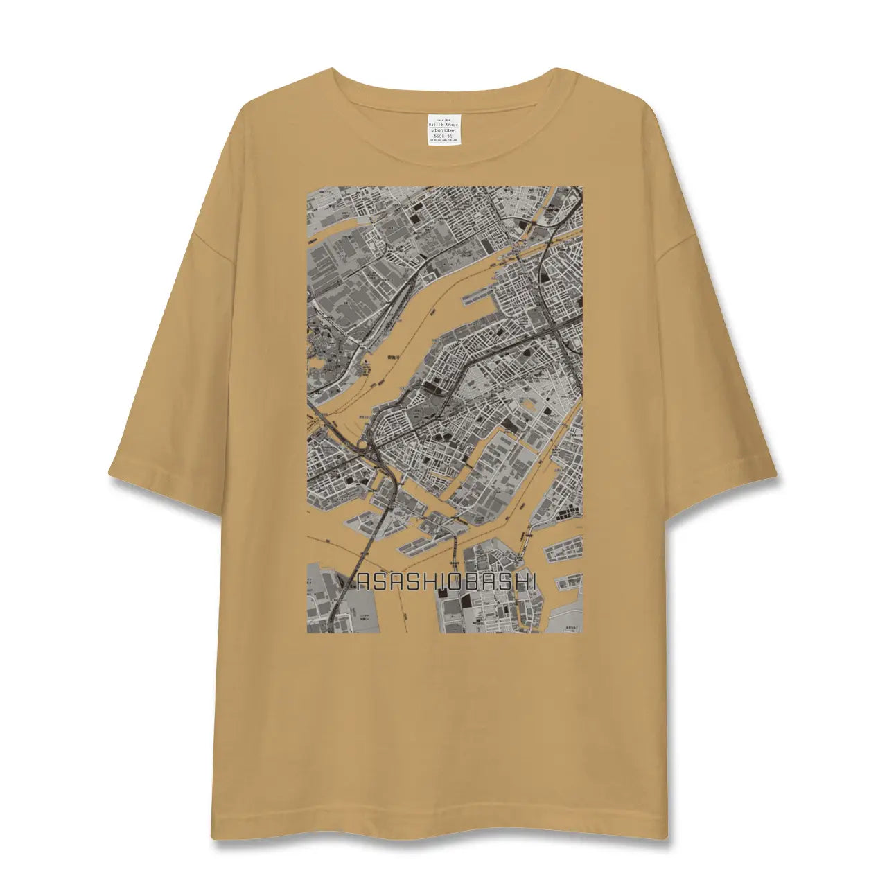【朝潮橋(大阪府)】地図柄ビッグシルエットTシャツ