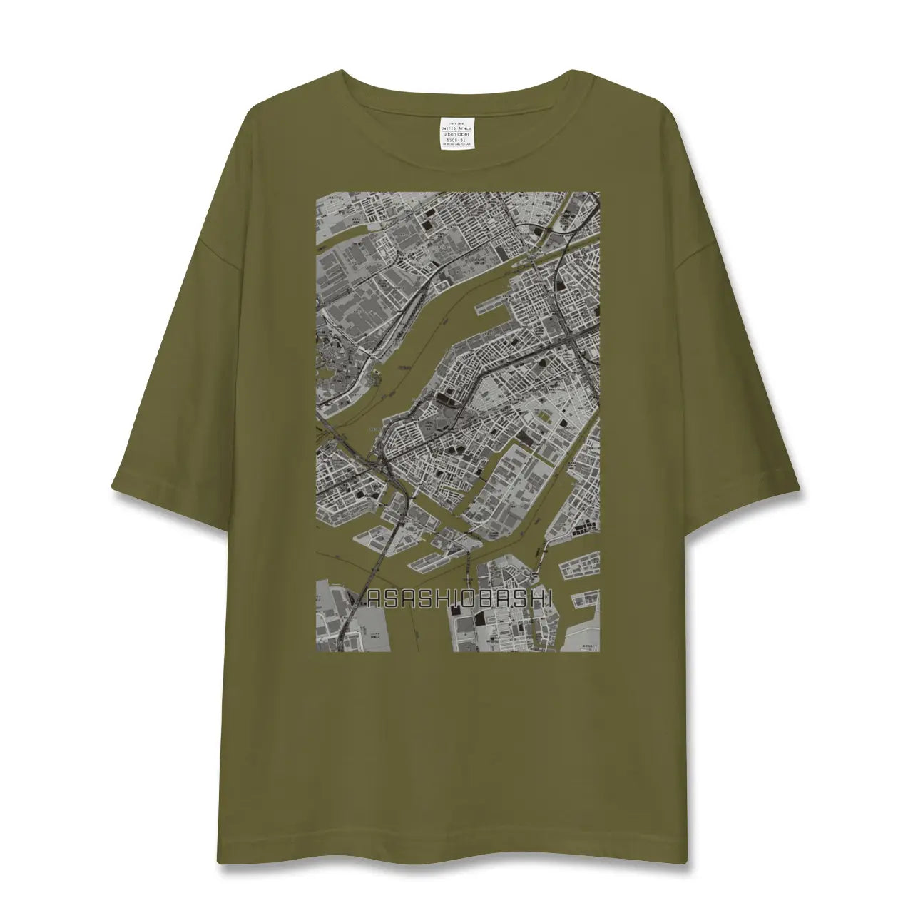 【朝潮橋(大阪府)】地図柄ビッグシルエットTシャツ