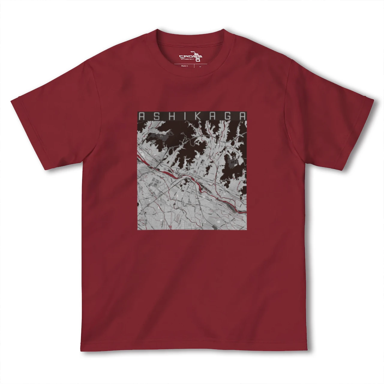 【足利(栃木県)】地図柄ヘビーウェイトTシャツ