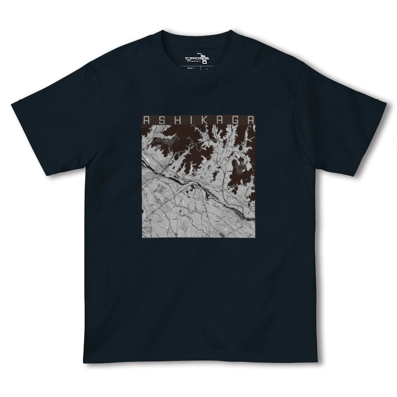 【足利(栃木県)】地図柄ヘビーウェイトTシャツ