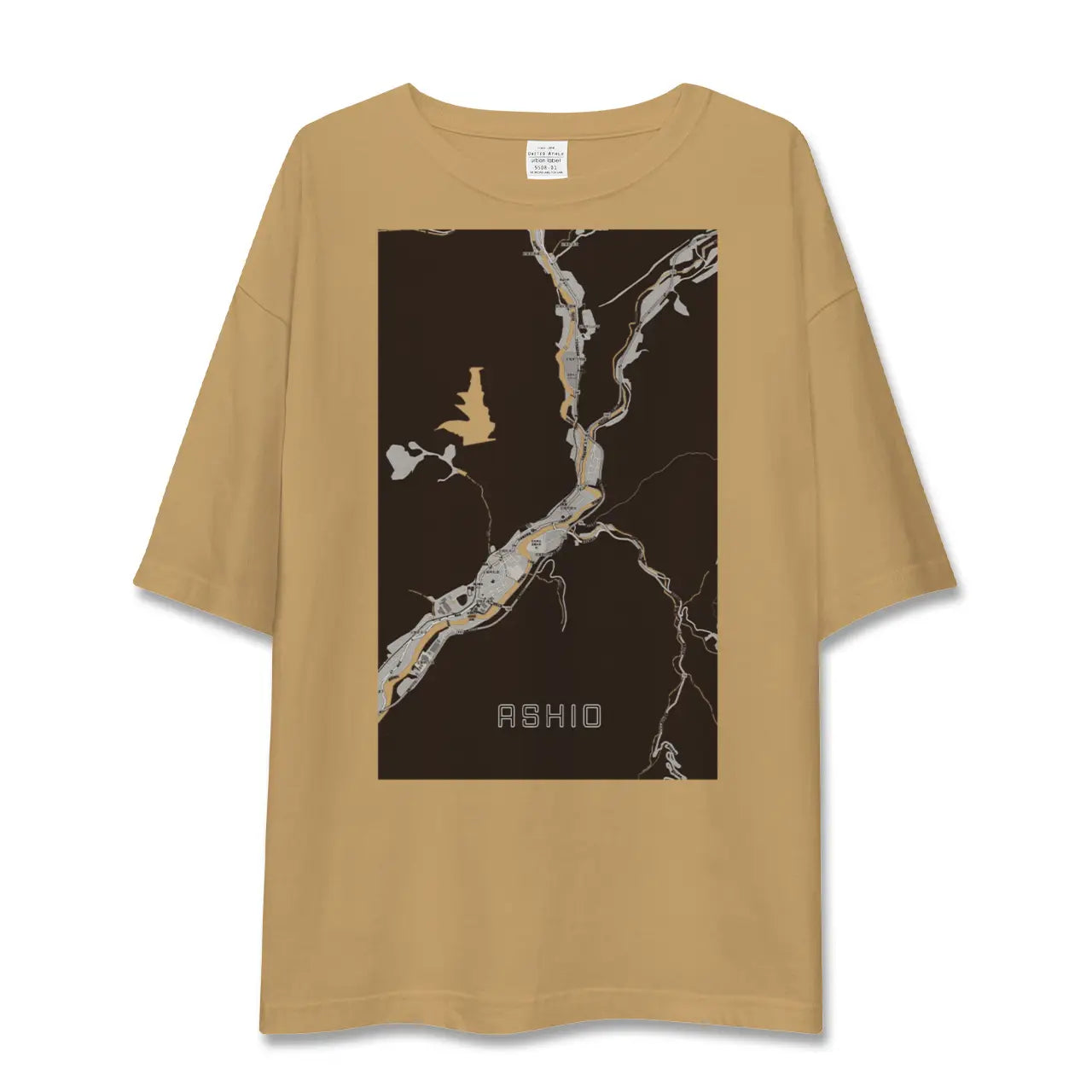 【足尾(栃木県)】地図柄ビッグシルエットTシャツ