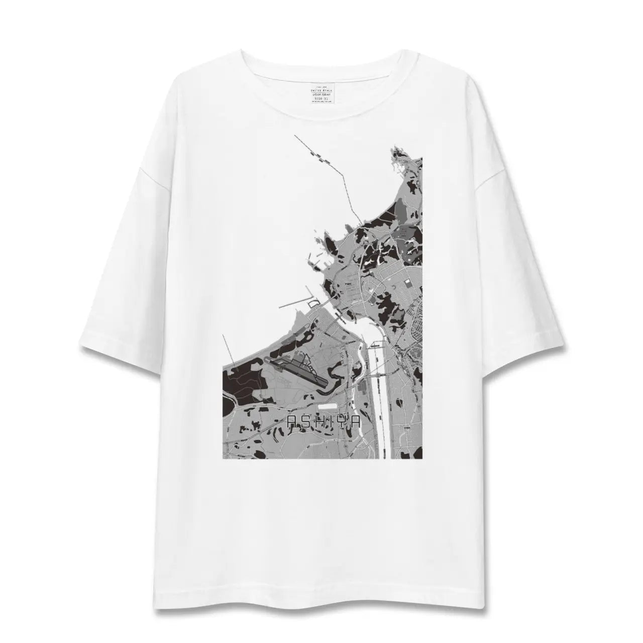 【芦屋(福岡県)(福岡県)】地図柄ビッグシルエットTシャツ