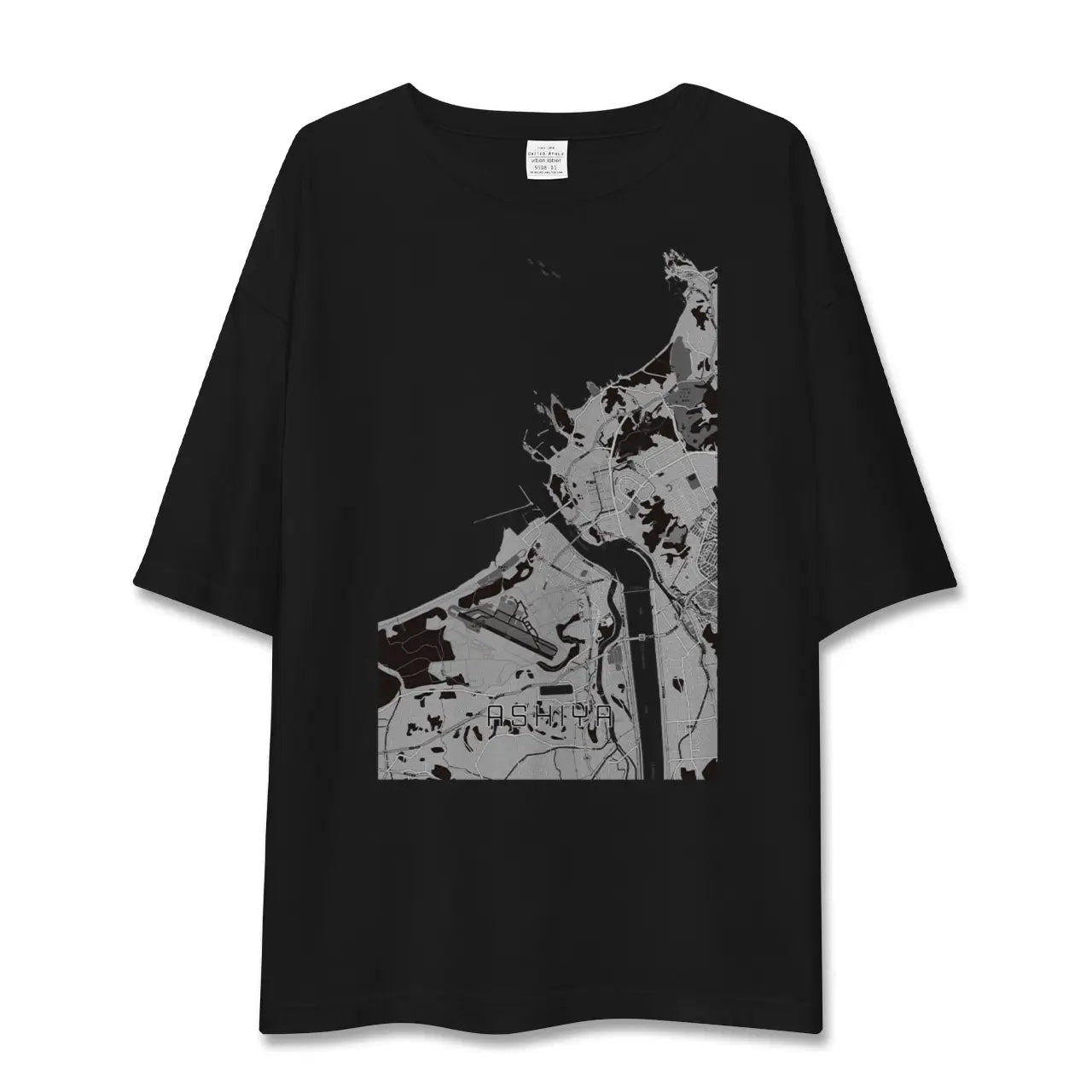 【芦屋(福岡県)(福岡県)】地図柄ビッグシルエットTシャツ