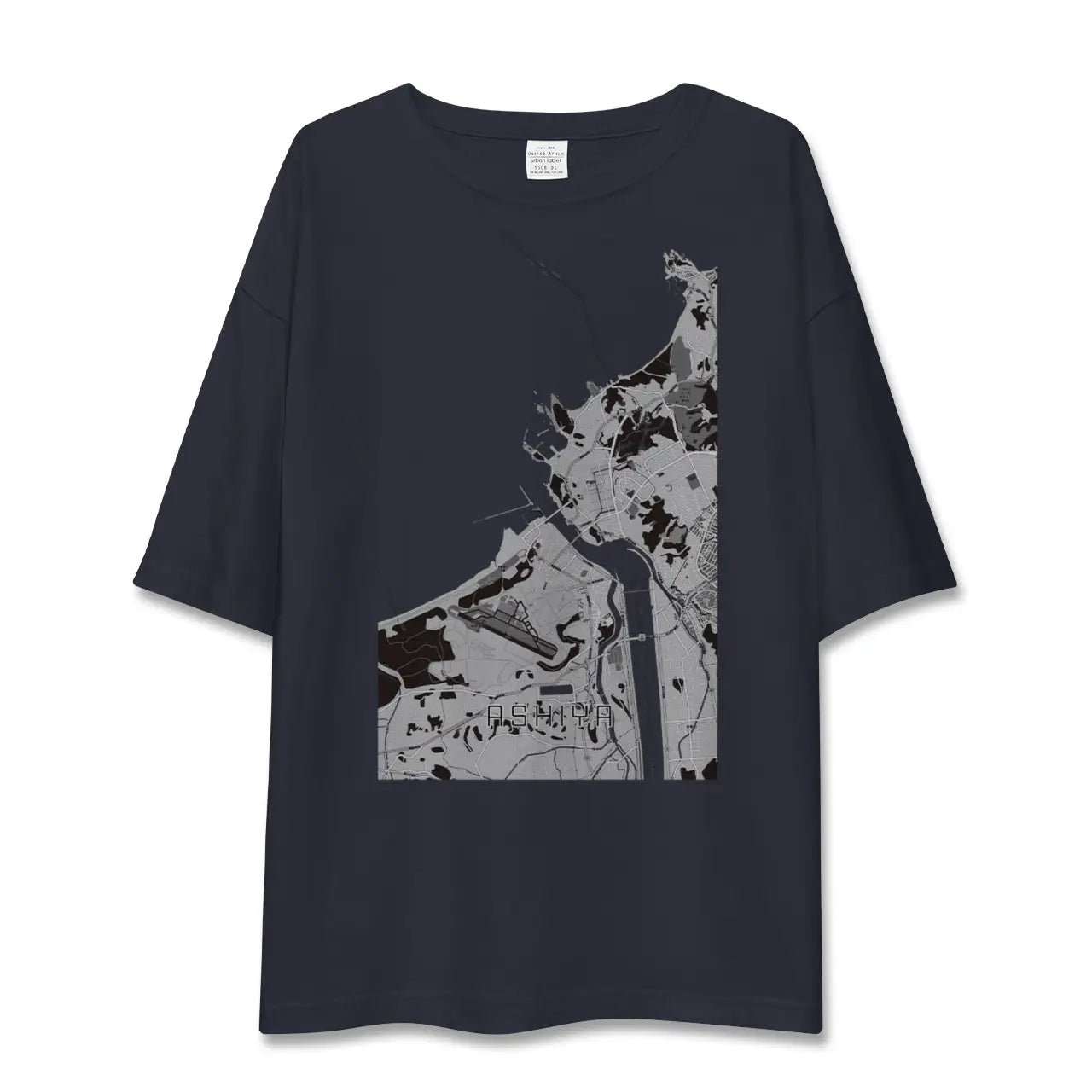 【芦屋(福岡県)(福岡県)】地図柄ビッグシルエットTシャツ