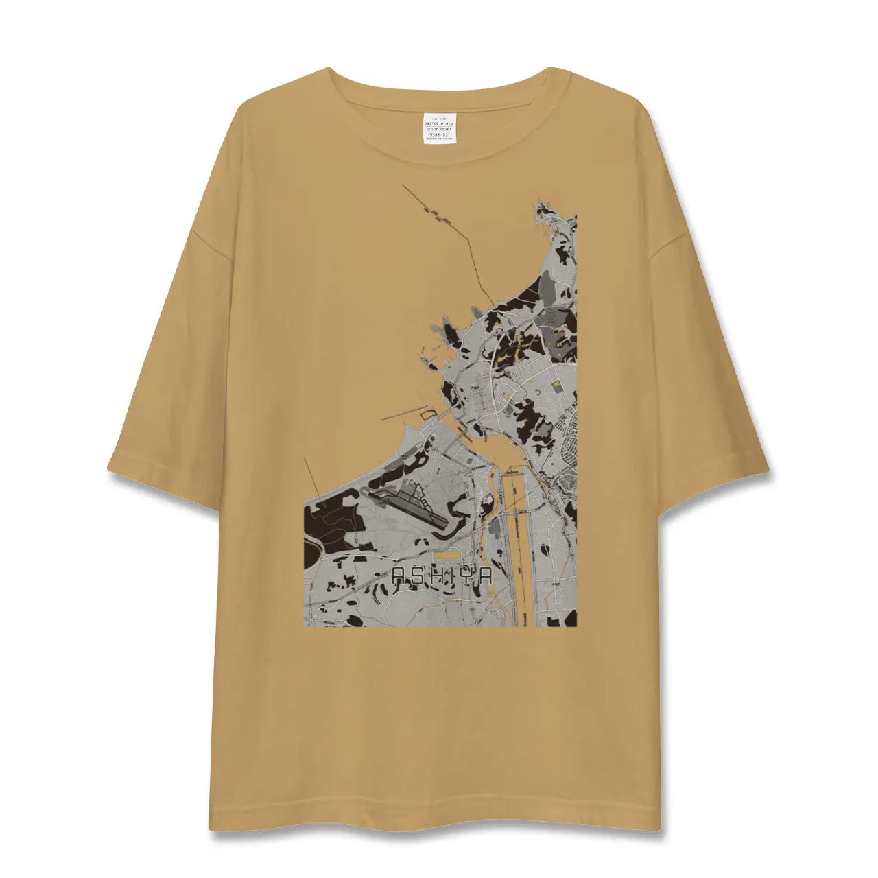 【芦屋(福岡県)(福岡県)】地図柄ビッグシルエットTシャツ