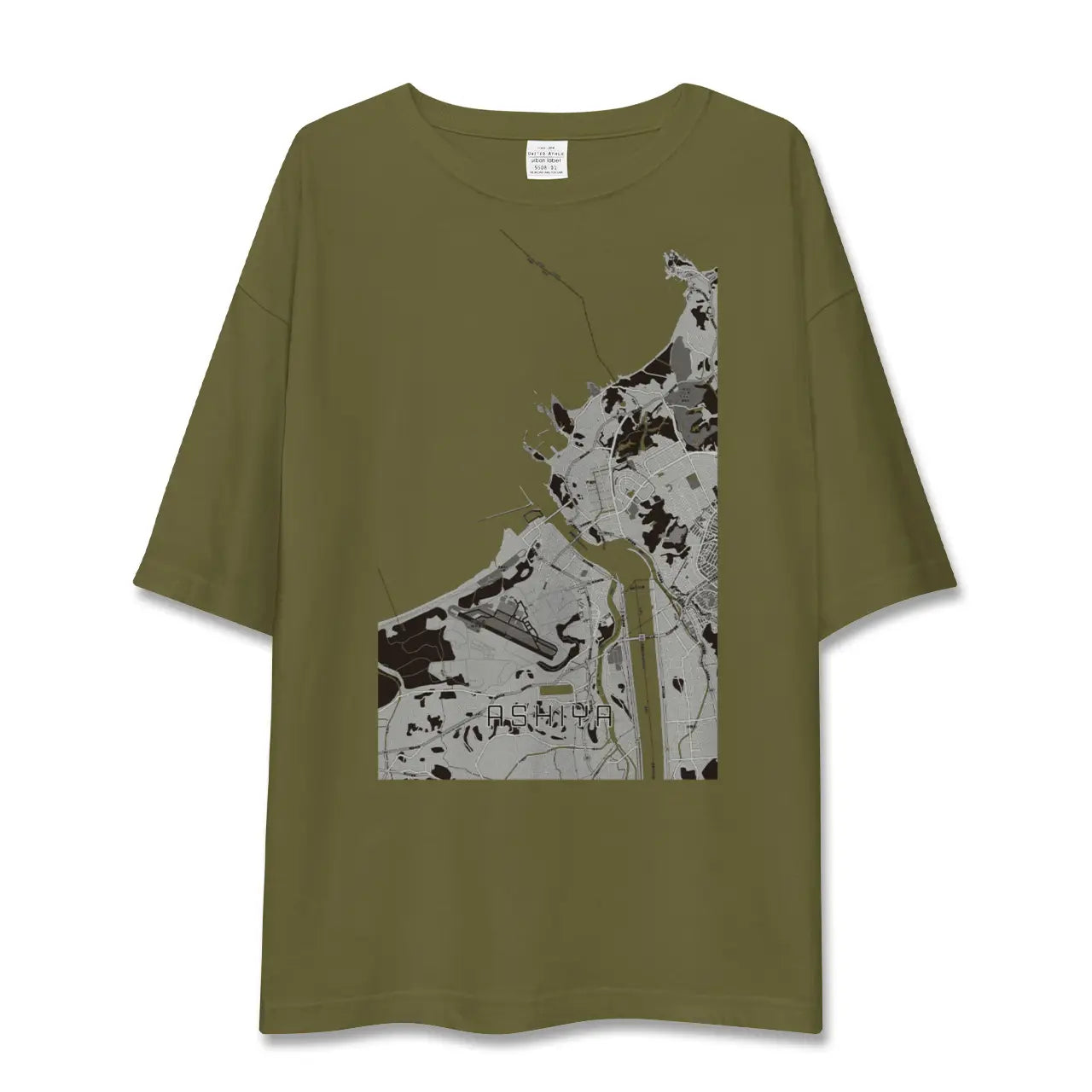 【芦屋(福岡県)(福岡県)】地図柄ビッグシルエットTシャツ