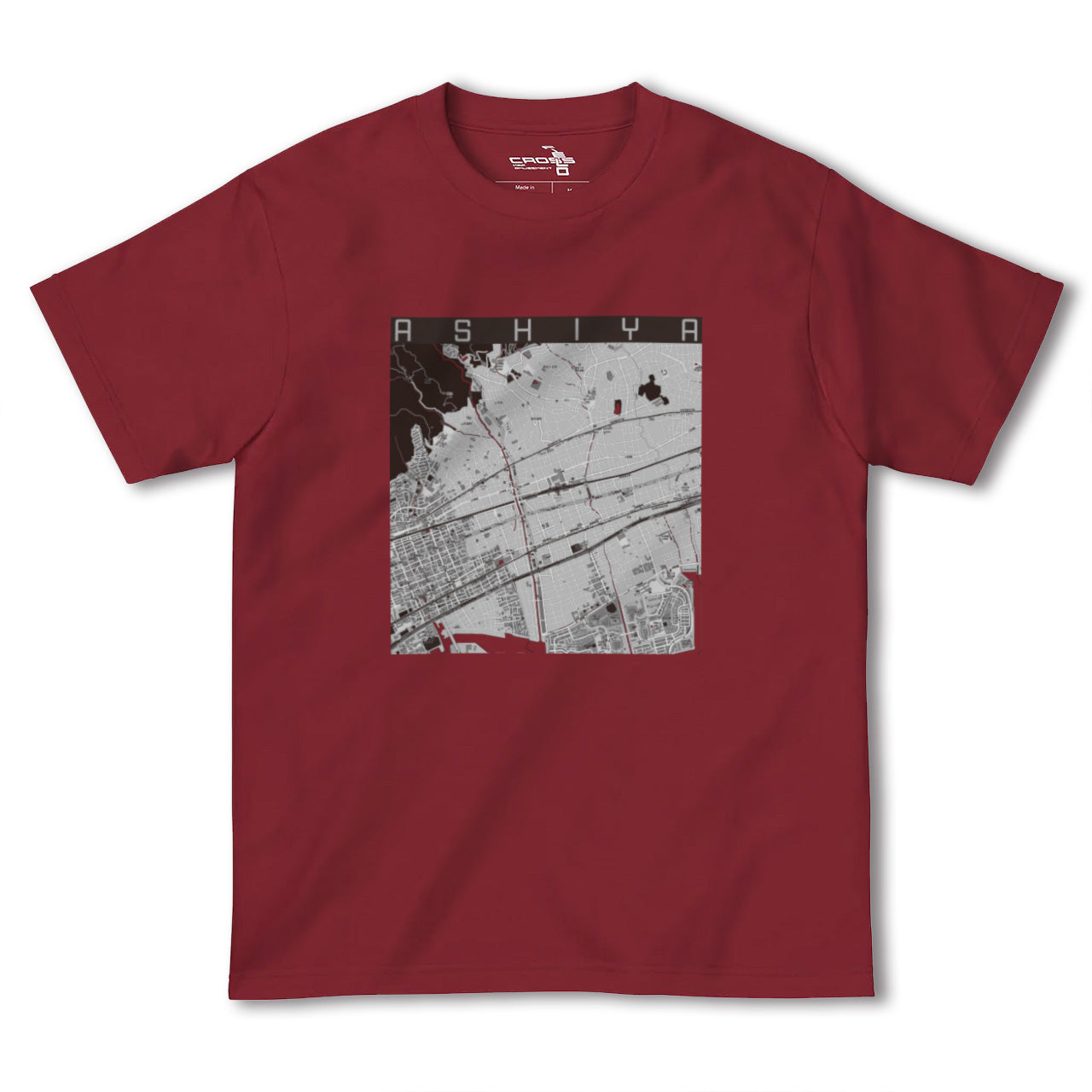 【芦屋(兵庫県)】地図柄ヘビーウェイトTシャツ