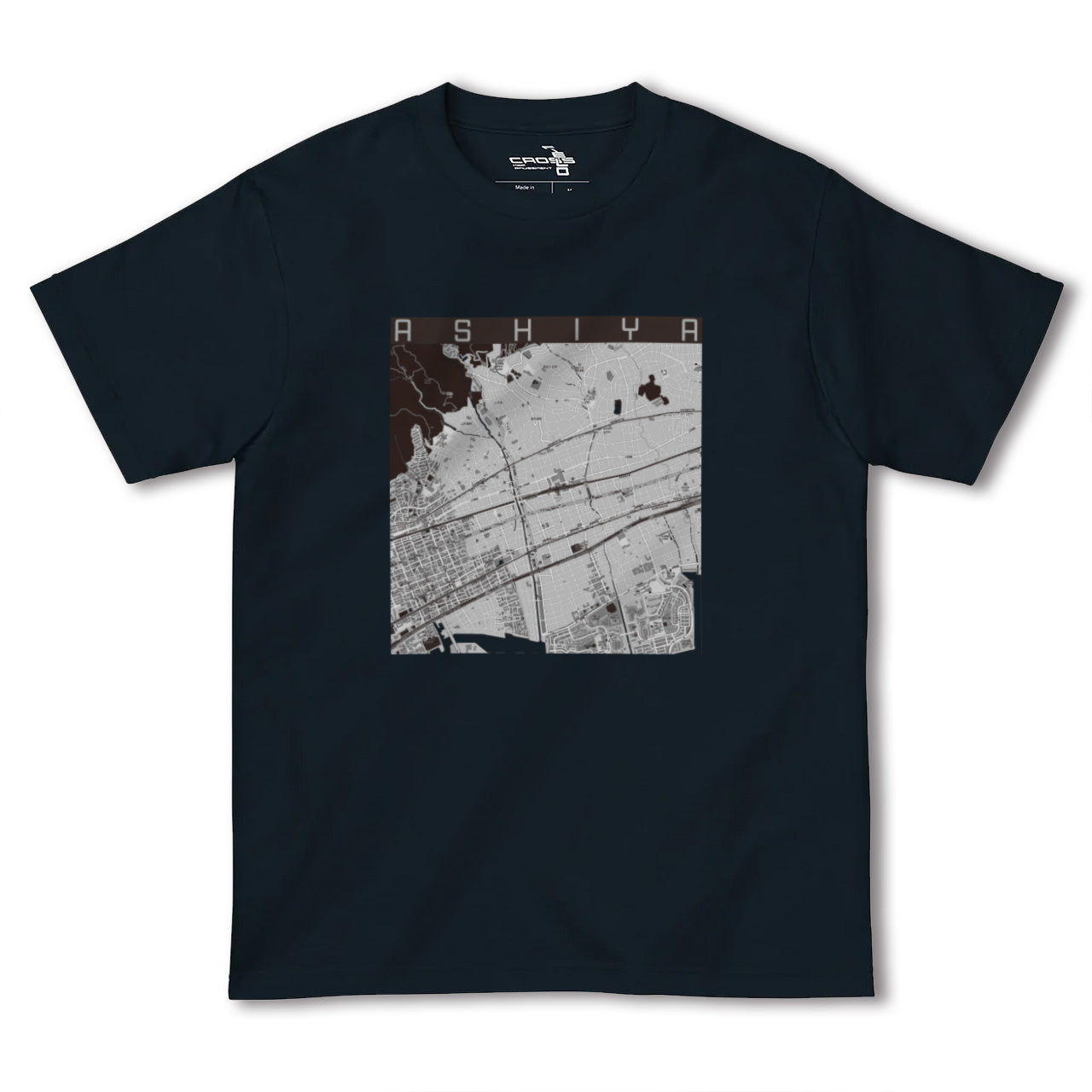 【芦屋(兵庫県)】地図柄ヘビーウェイトTシャツ