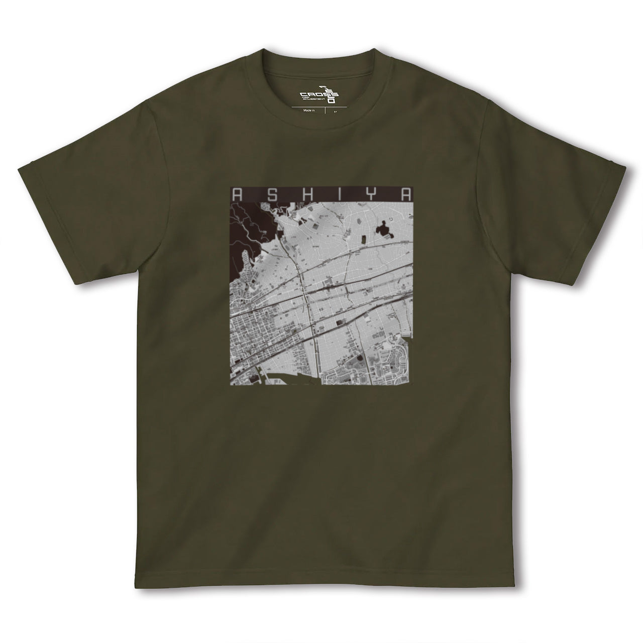 【芦屋(兵庫県)】地図柄ヘビーウェイトTシャツ