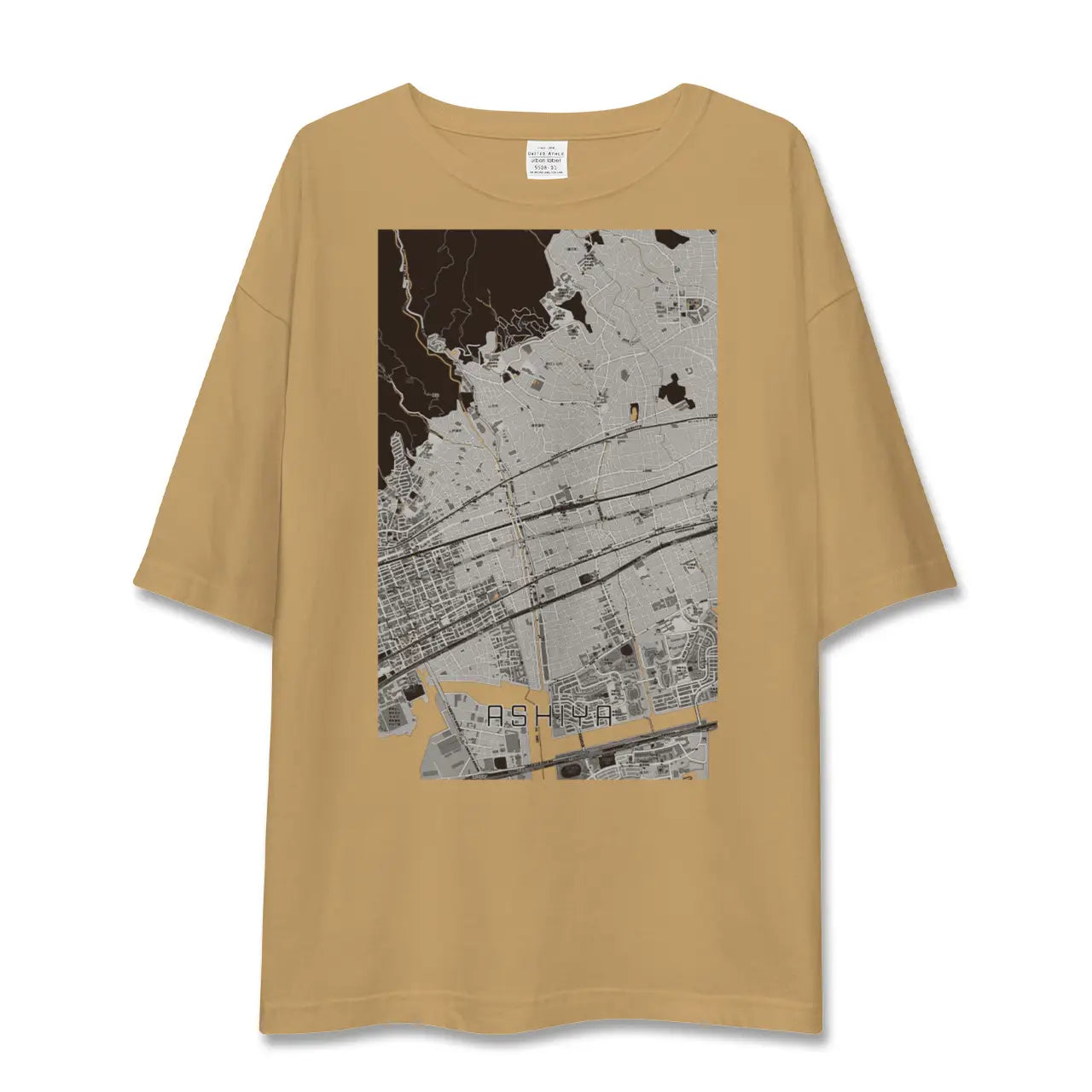 【芦屋(兵庫県)】地図柄ビッグシルエットTシャツ