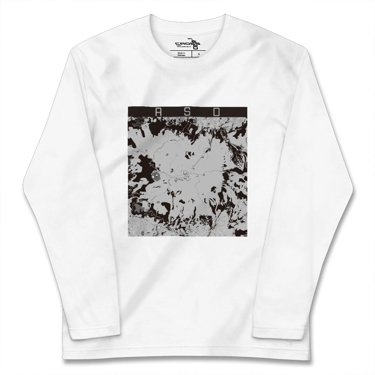 【阿蘇(熊本県)】地図柄ロングスリーブTシャツ