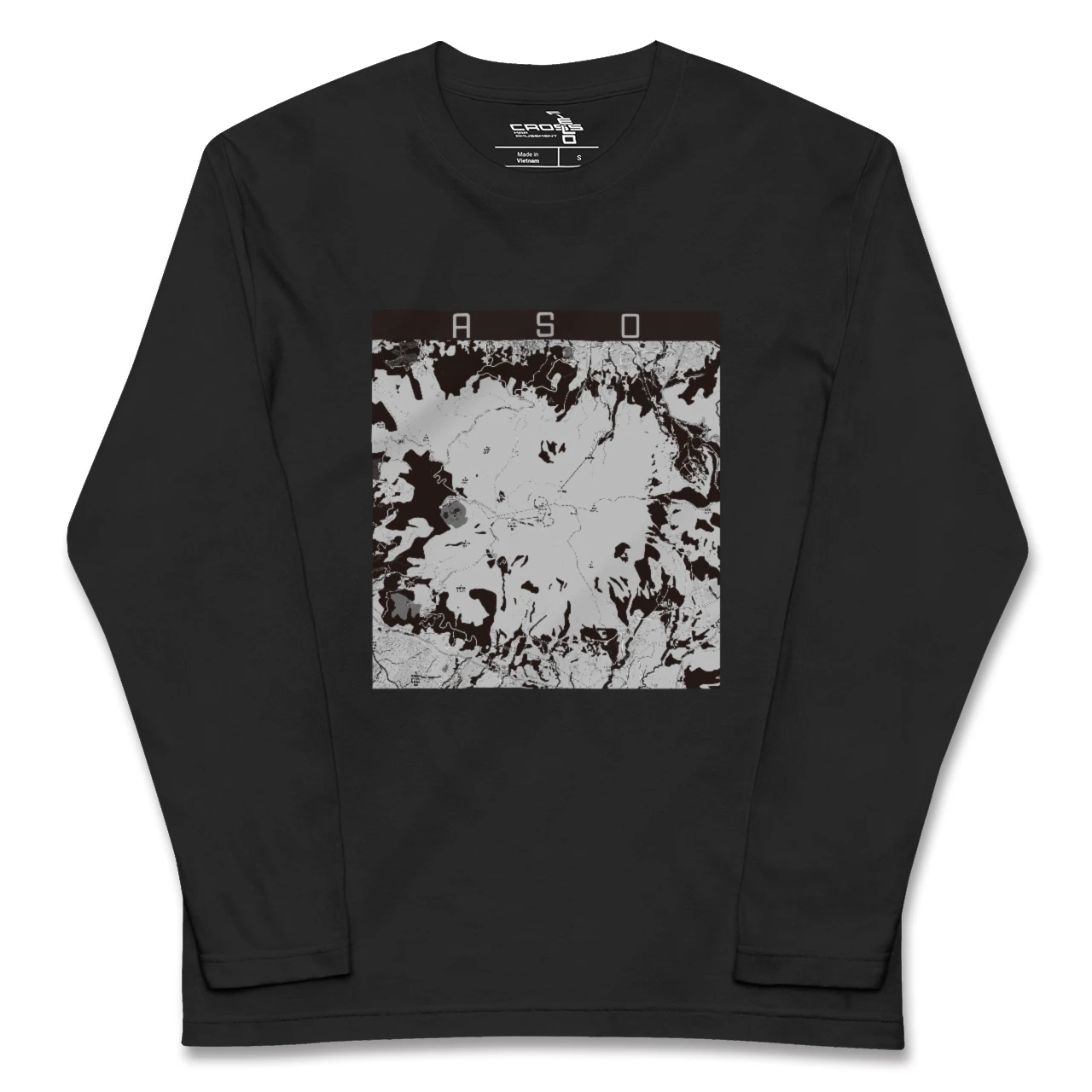 【阿蘇(熊本県)】地図柄ロングスリーブTシャツ