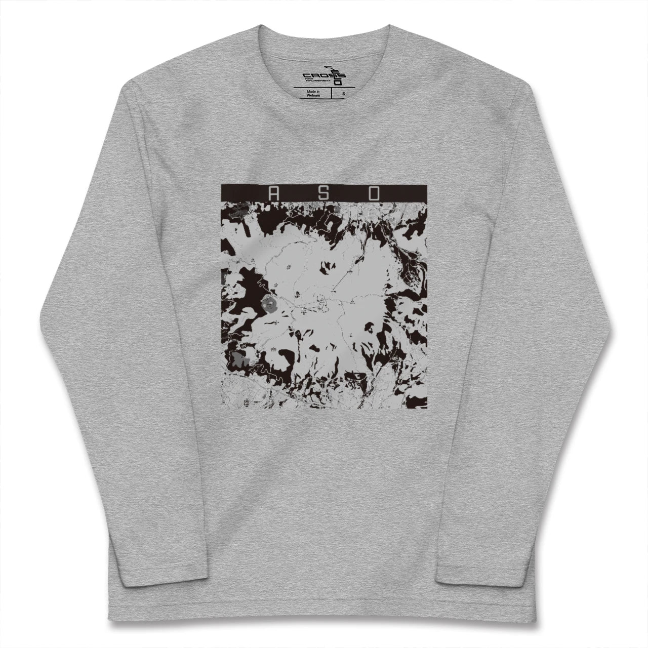 【阿蘇(熊本県)】地図柄ロングスリーブTシャツ