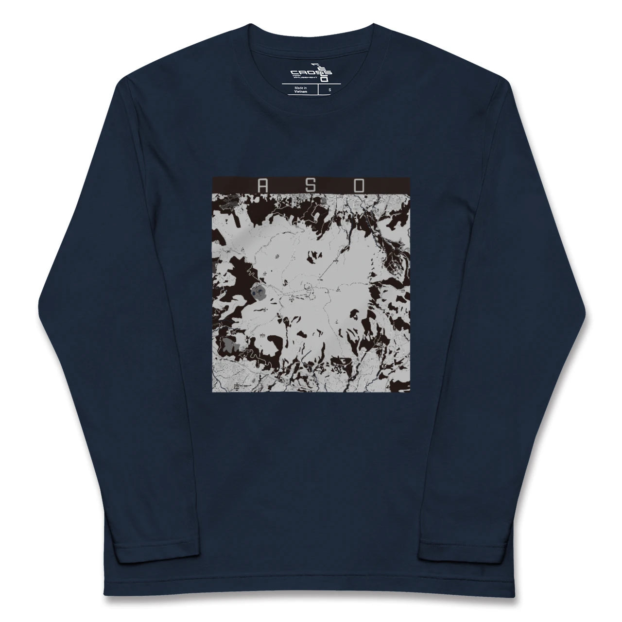 【阿蘇(熊本県)】地図柄ロングスリーブTシャツ