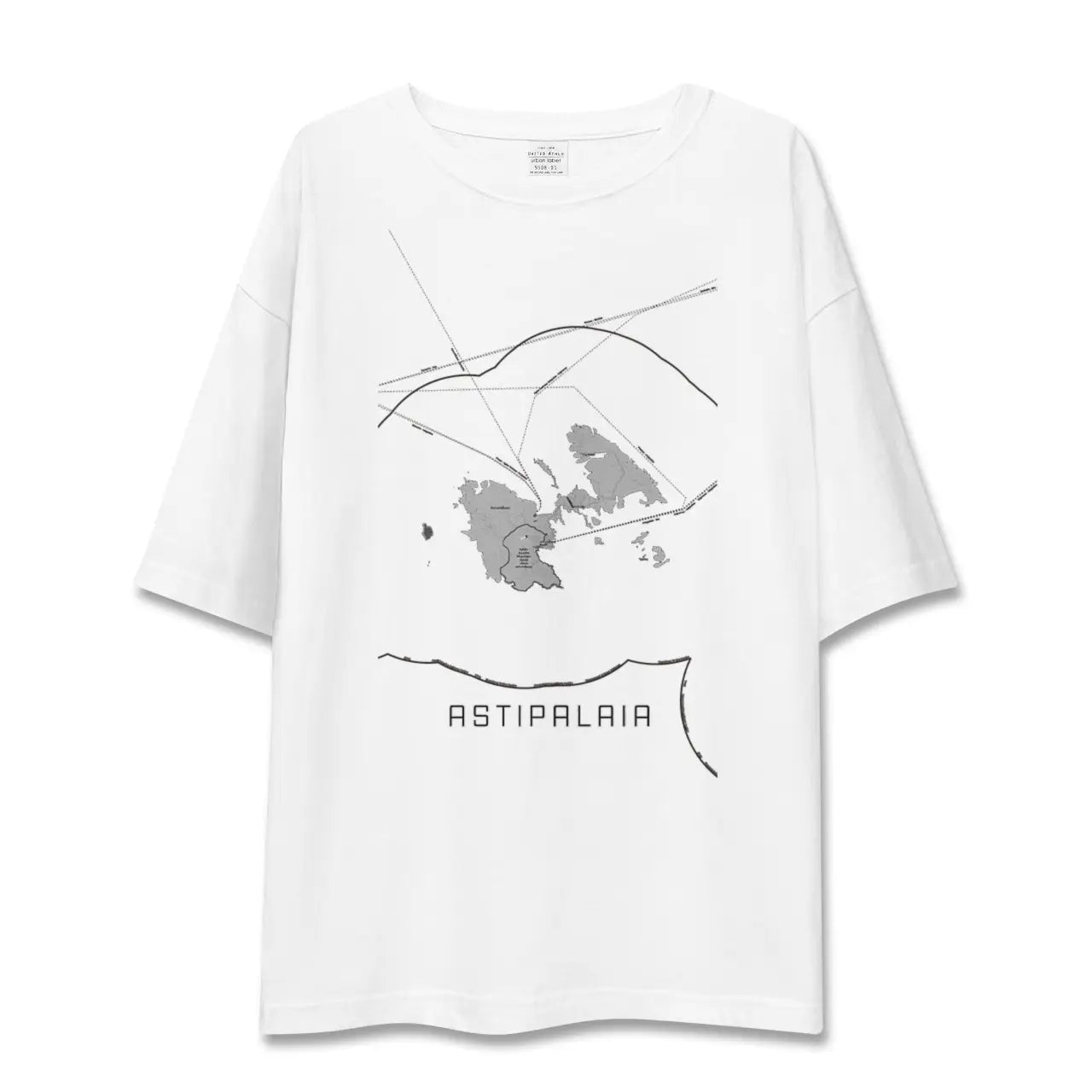 【アスティパレア(ギリシャ)】地図柄ビッグシルエットTシャツ