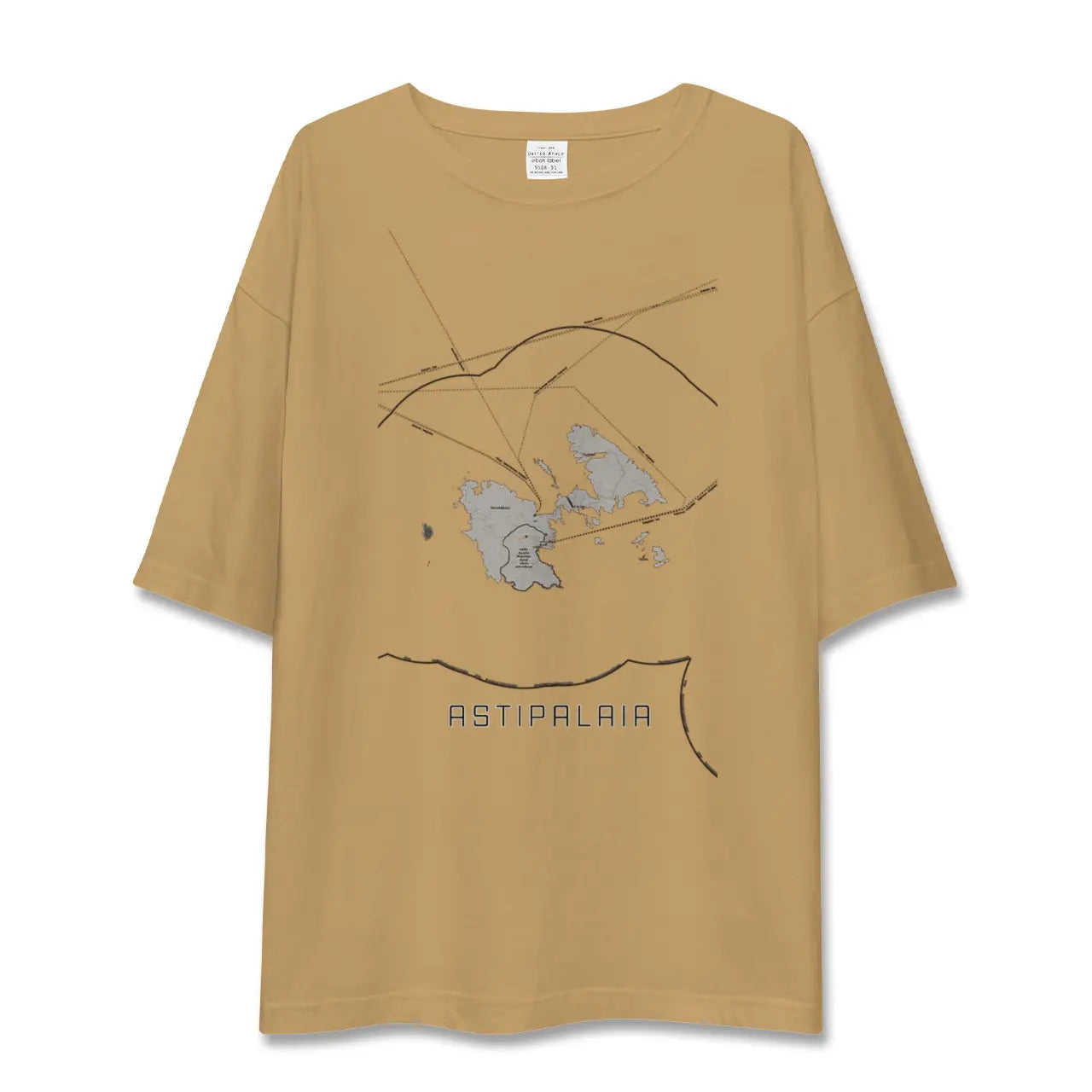 【アスティパレア(ギリシャ)】地図柄ビッグシルエットTシャツ