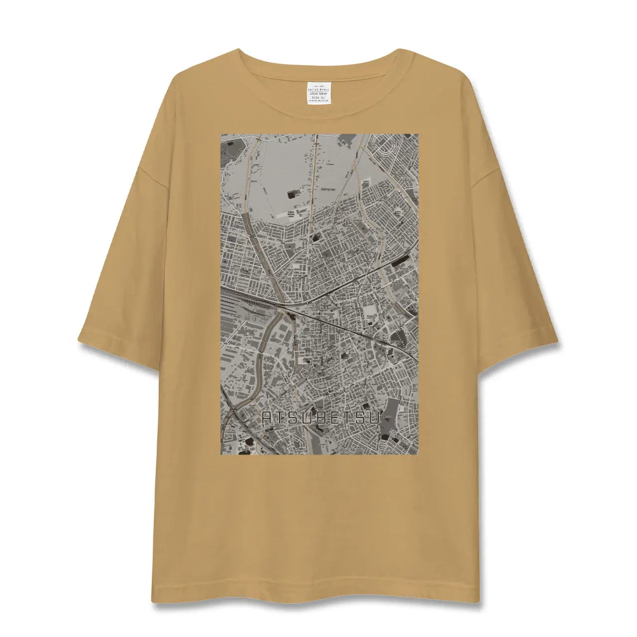 【厚別(北海道)】地図柄ビッグシルエットTシャツ