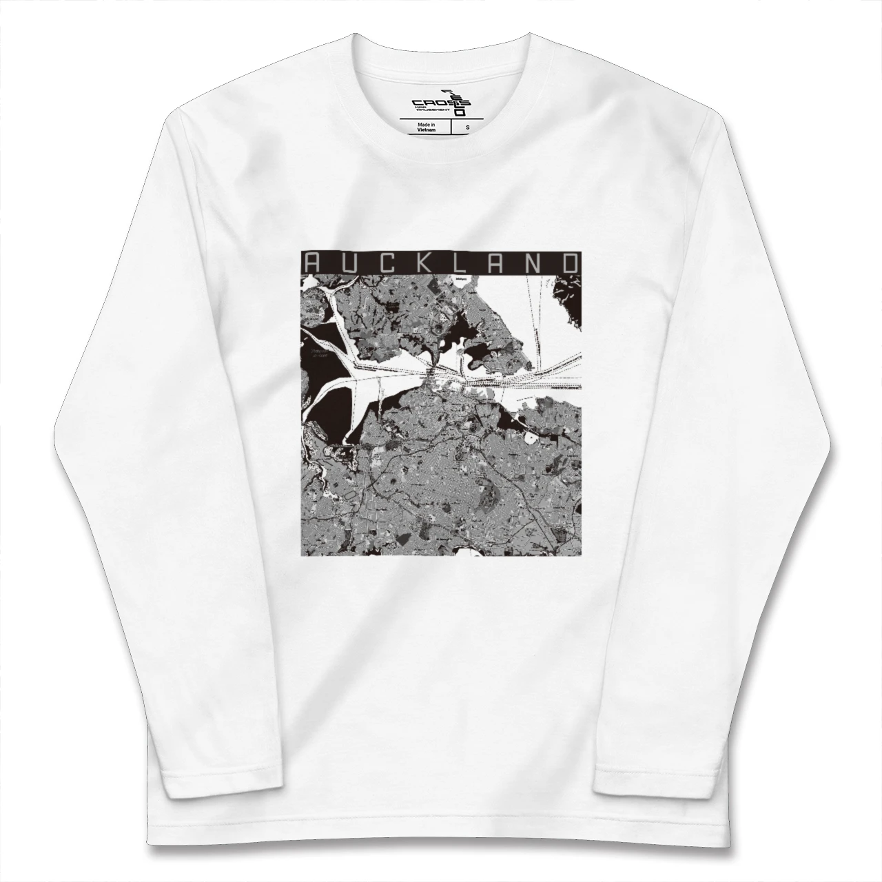 【オークランド(ニュージーランド)】地図柄ロングスリーブTシャツ