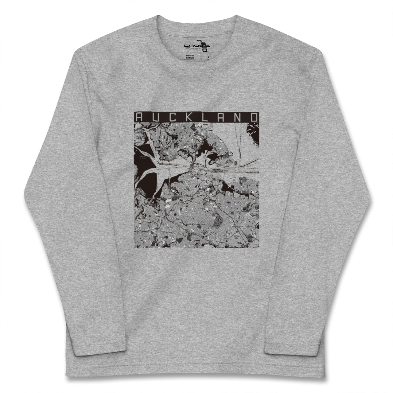 【オークランド(ニュージーランド)】地図柄ロングスリーブTシャツ