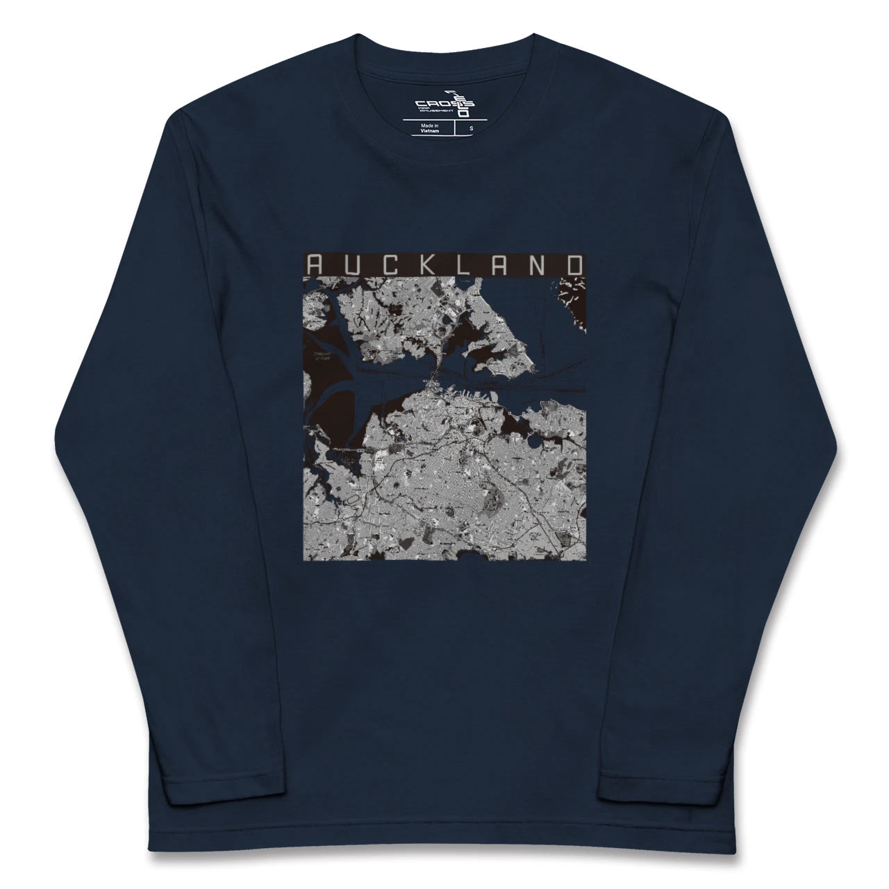 【オークランド(ニュージーランド)】地図柄ロングスリーブTシャツ