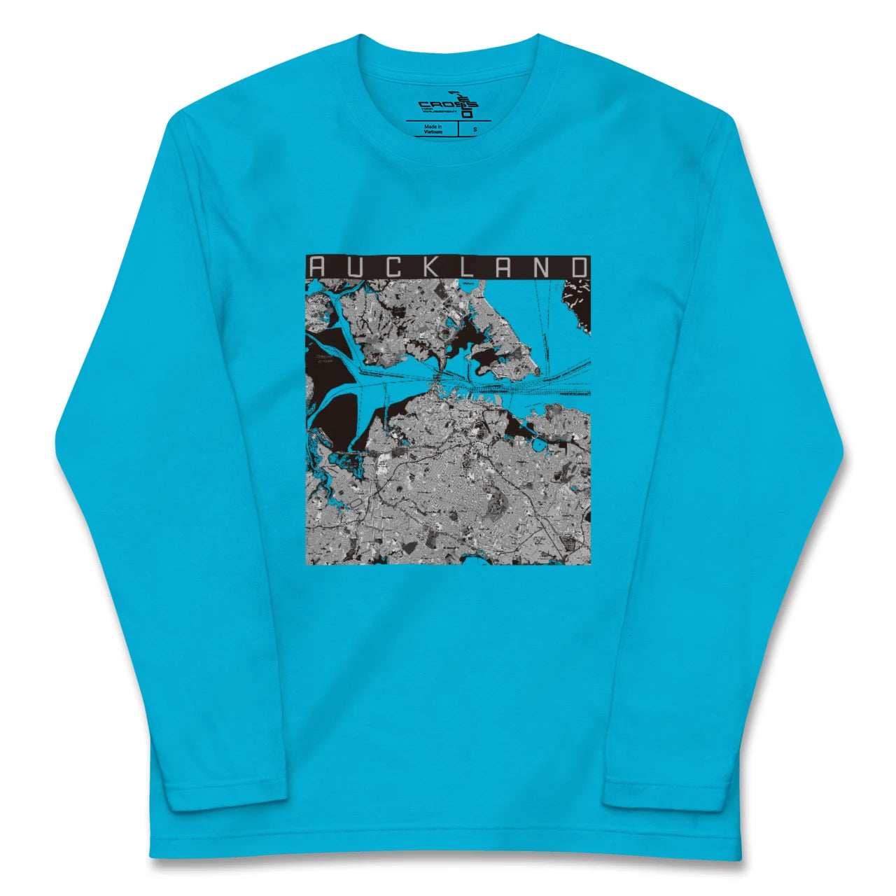 【オークランド(ニュージーランド)】地図柄ロングスリーブTシャツ