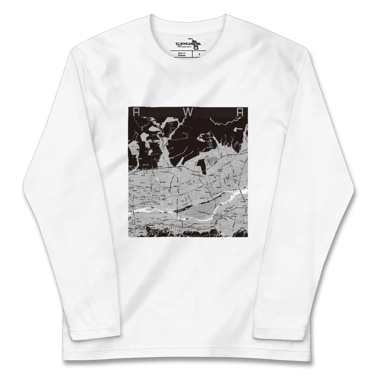 【阿波(徳島県)】地図柄ロングスリーブTシャツ