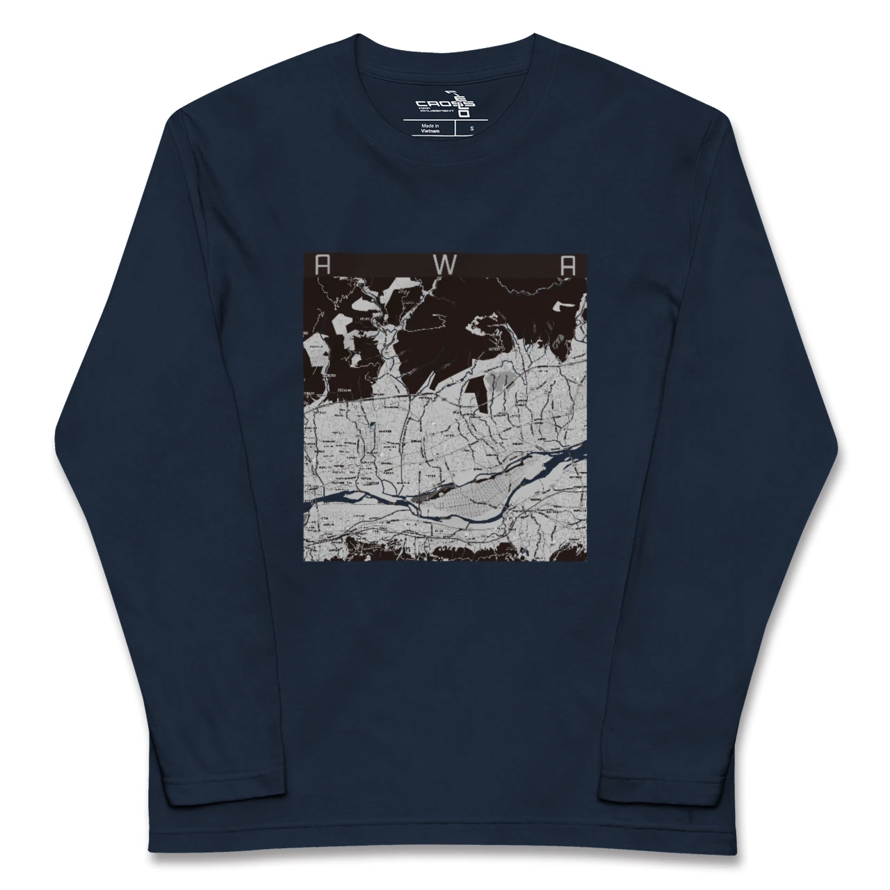 【阿波(徳島県)】地図柄ロングスリーブTシャツ