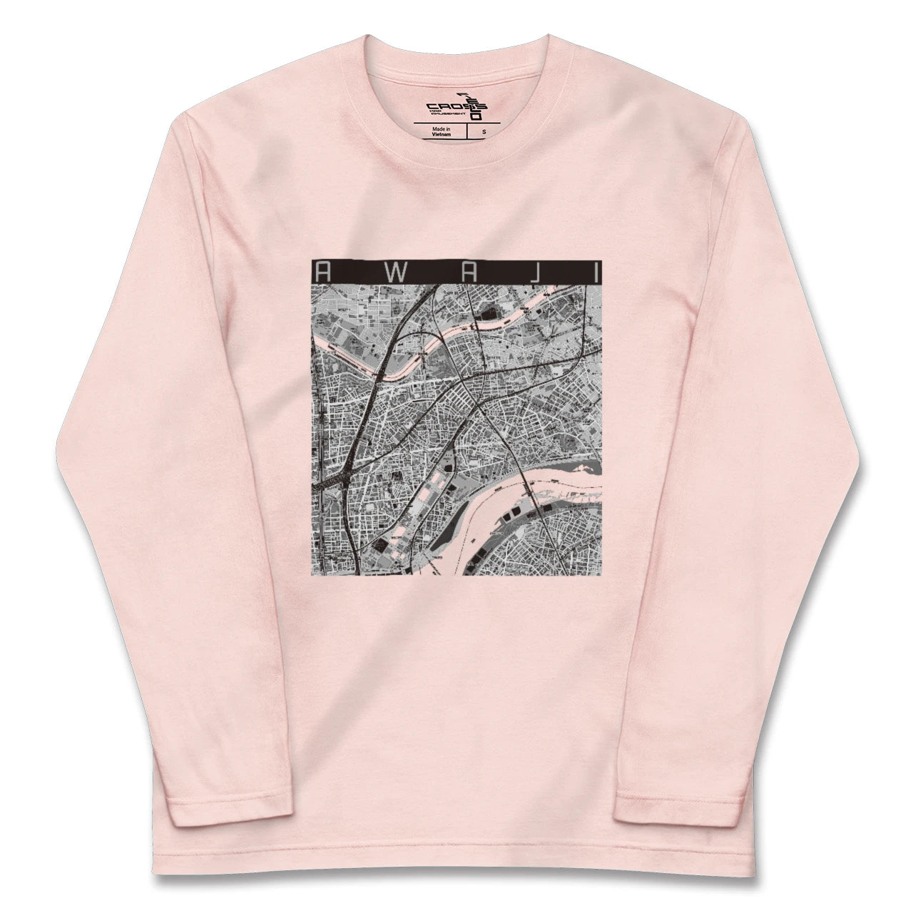 【淡路(大阪府)(大阪府)】地図柄ロングスリーブTシャツ