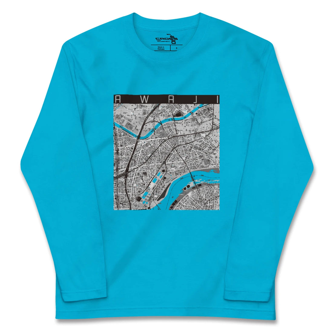 【淡路(大阪府)(大阪府)】地図柄ロングスリーブTシャツ