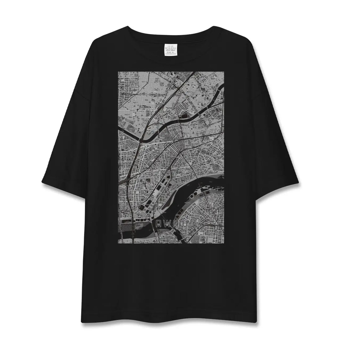 【淡路(大阪府)(大阪府)】地図柄ビッグシルエットTシャツ