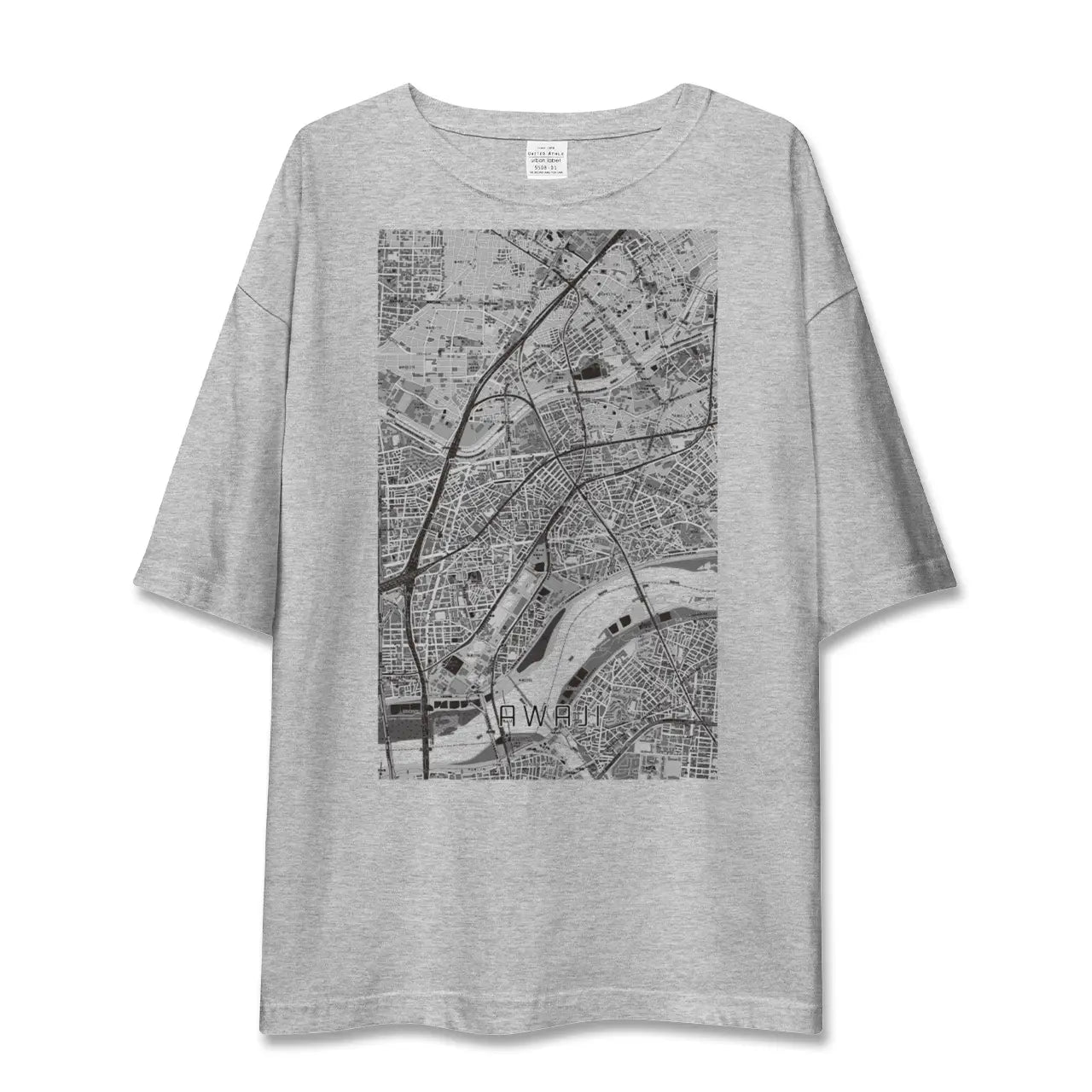 【淡路(大阪府)(大阪府)】地図柄ビッグシルエットTシャツ