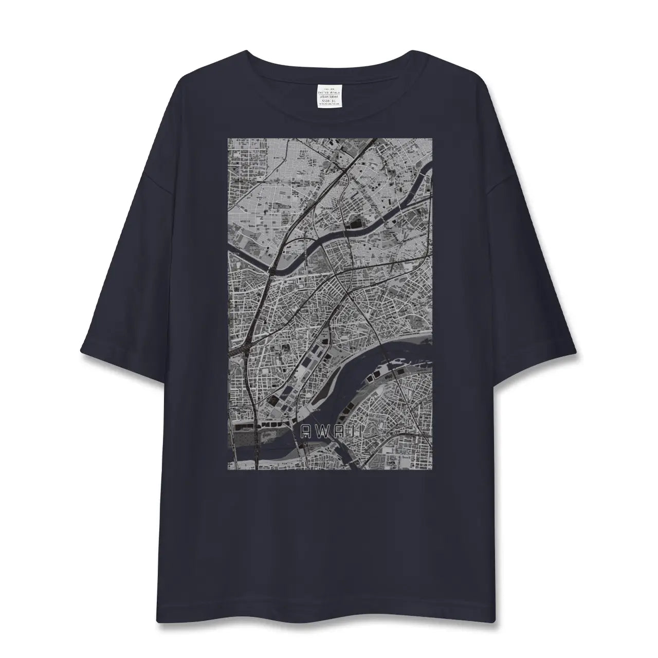 【淡路(大阪府)(大阪府)】地図柄ビッグシルエットTシャツ
