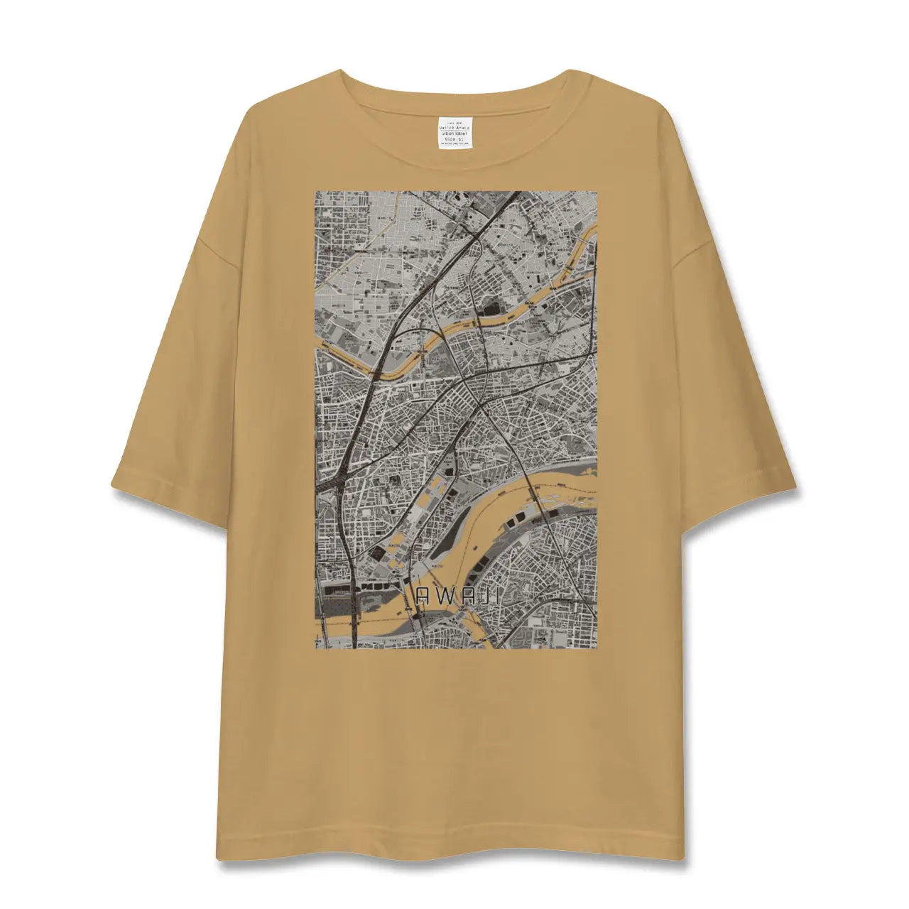 【淡路(大阪府)(大阪府)】地図柄ビッグシルエットTシャツ