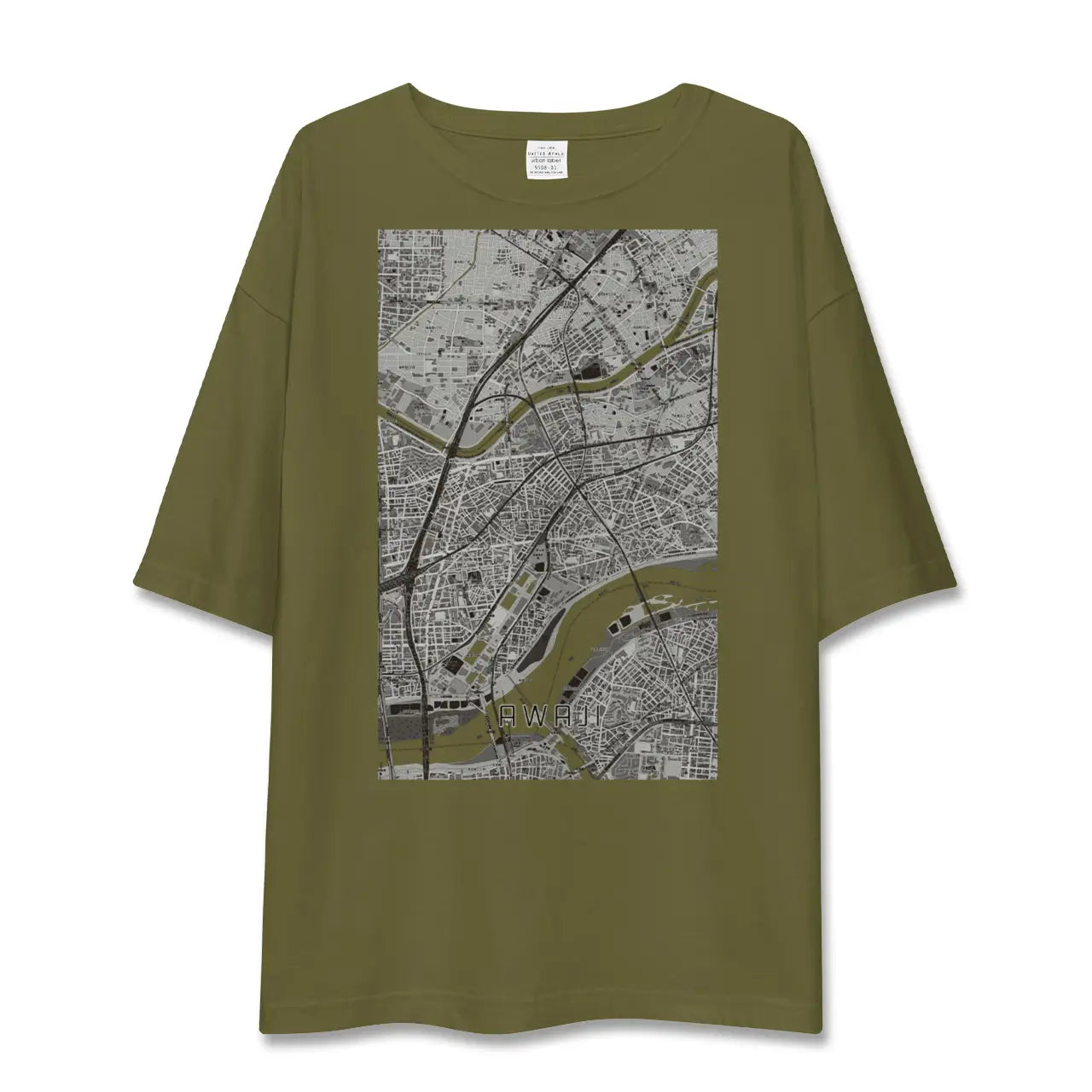 【淡路(大阪府)(大阪府)】地図柄ビッグシルエットTシャツ