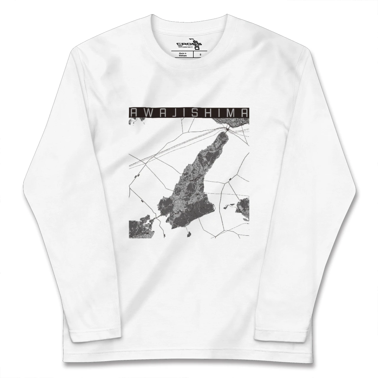 【淡路島2(兵庫県)】地図柄ロングスリーブTシャツ