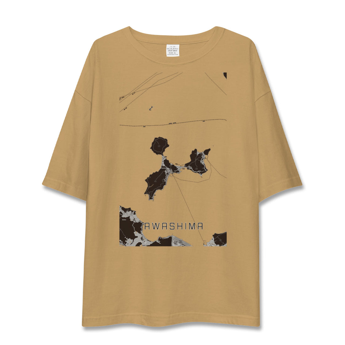 【粟島(香川県)】地図柄ビッグシルエットTシャツ